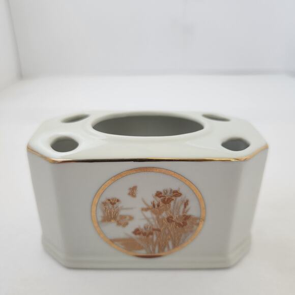 Art of Chokin toothbrush holder 24kt gold edged made in Japan - Picture 1 of 4